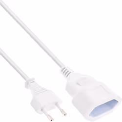 InLine Cavo alimentazione prolunga spina Italiana presa Italiana, bianco, 2m, 2 m