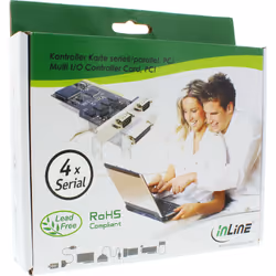InLine Scheda seriale, 32-bit PCI Bus, 4x Sud-D 9pin maschio, Moschip MCS9865