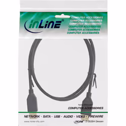 InLine Cavo USB 2.0 A maschio / A femmina, prolunga, dorato, nero, 3m