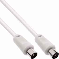 InLine Cavo antenna TV, spinotti IEC, fattore di schermatura >75dB, bianco, 10m, 10 m, Tipo F, Tipo F, Bianco