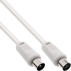 InLine Cavo antenna TV, spinotti IEC, fattore di schermatura >75dB, bianco, 10m