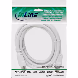 InLine Cavo antenna TV, spinotti IEC, fattore di schermatura >75dB, bianco, 10m