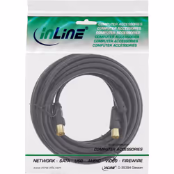 InLine Cavo antenna, 2x M schermato, con filtro, 85dB, nero, 0,5m