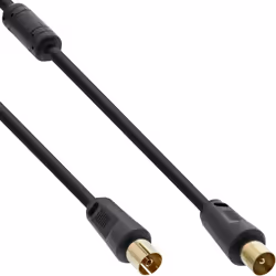 InLine Cavo antenna, 2x M schermato, con filtro, 85dB, nero, 10m, 10 m, Tipo F, Tipo F, Nero