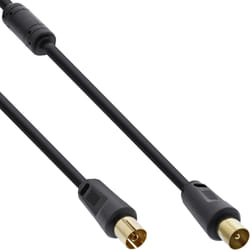 InLine Cavo antenna, 2x M schermato, con filtro, 85dB, nero, 10m