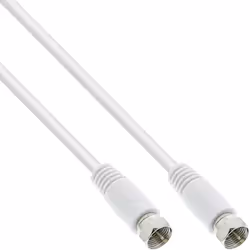 InLine Cavo antenna SAT, spinotti F, fattore di schermatura >75dB, bianco, 2m, 2 m, SAT, Tipo F, Tipo F, Bianco
