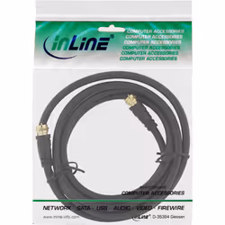 InLine Cavo Antenna SAT, 2x schermato, 2x connettori F, 85dB, nero, 2m