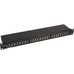 InLine Patch Panel Cat.5e 24-porte, 48,26cm (19"), 1HE, nero, RAL9005