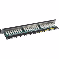 InLine Patch Panel Cat.5e 24-porte, 48,26cm (19"), 1HE, nero, RAL9005
