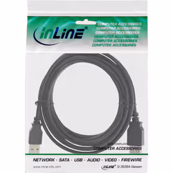 InLine Cavo USB 2.0 A maschio / A femmina, prolunga, nero, 1m