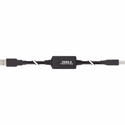 InLine Cavo USB 2.0 A maschio / B maschio, Attivo Repeater, nero, 10m