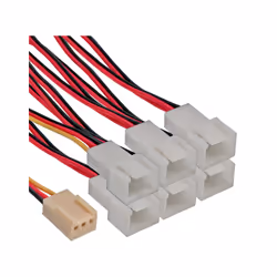 InLine Cavo alimentazione ventole da 3pin Fan F, 6x 3pin Fan M, 0,15m, 0,15 m, Multicolore