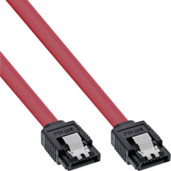 InLine Cavo SATA III (6Gb/s), SATA a SATA, 0,75m, rosso, chiusura a scatto