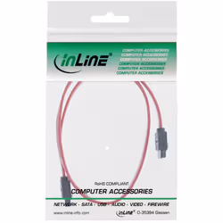 InLine Cavo SATA III (6Gb/s), SATA a SATA, 0,75m, rosso, chiusura a scatto