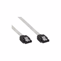 InLine Cavo SATA III 6Gb/s, rotondo, trasparente, chiusura a scatto, 0,3m, 0,3 m, SATA I, Trasparente