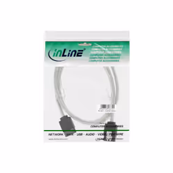 InLine Cavo SATA III 6Gb/s, rotondo, trasparente, chiusura a scatto, 0,3m