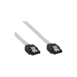 InLine Cavo SATA III 6Gb/s, rotondo, trasparente, chiusura a scatto, 0,5m