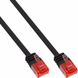 InLine Cavo patch Lan piatto, U/UTP, Cat.6, nero, 0,5m, 0,5 m, Cat6, U/UTP (UTP), RJ-45, RJ-45, Nero