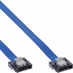 InLine Cavo SATA 6Gb/s, slim, blu, con linguetta, 0,15m, 0,15 m, Blu
