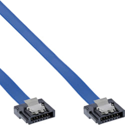 InLine Cavo SATA 6Gb/s, slim, blu, con linguetta, 0,15m