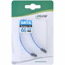 InLine Cavo SATA 6Gb/s, slim, blu, con linguetta, 0,15m