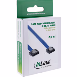 InLine Cavo SATA 6Gb/s, slim, blu, con linguetta, 0,3m