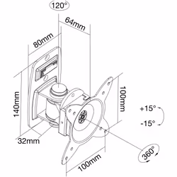 InLine Staffa da parete per TFT fino a 27", max.15 kg