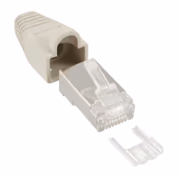 InLine Connettore a crimpare RJ45 schermato, antipiega, guida, beige, 100pz., Beige, Plastica, 100 pz