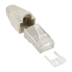 InLine Connettore a crimpare RJ45 schermato, antipiega, guida, beige, 100pz.