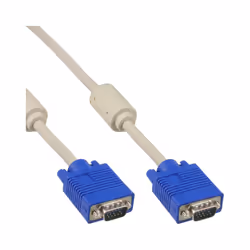 InLine Cavo S-VGA Sub-D 15pin HD maschio / maschio, 2m, ferrite, schermato, 2 m, Beige, Oro