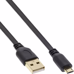 InLine Cavo USB 2.0 Micro, A maschio / Micro B maschio, Piatto, dorato, 3m, 3 m, USB A, Micro-USB B, USB 2.0, Maschio/Maschio ...