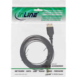 InLine Cavo USB 2.0 Mini, Am/ Mini Bm(5pol.), Piatto, dorato, nero, 0,5m