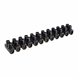 InLine Morsetti a stecca 12poli sez. cavo 6mm², nero, 10pz, 400 V, 10 pz