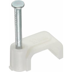 InLine Graffe fermacavo con chiodo per cavo piatto, 8mm, bianca, 100pz