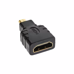 InLine Adattatore HDMI Typ A Femmina a Micro HDMI Typ D Maschio, dorato, 4K2K, HDMI A female, HDMI D, Nero