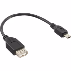 InLine Adattatore USB 2.0 A femmina a Mini A maschio 5pin, cavo 0,2m, 0,2 m, Mini-USB B, USB A, USB 2.0, Maschio/Femmina, Ner ...