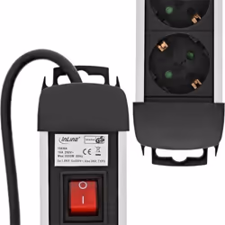 InLine 4043718188307 prolunghe e multiple 1,5 m 6 presa(e) AC Interno Nero