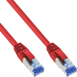 InLine Cavo patch Lan, S/FTP(PiMf), Cat.6a, 500MHz, CU, halogenf., rosso, 1,5m