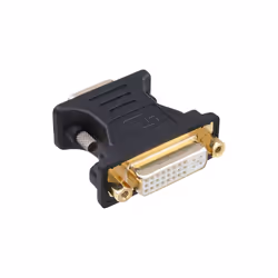 InLine Adattatore DVI-A 24+5 femmina a VGA 15pin HD maschio, analogico, dorato, VGA (D-sub) HD male, VGA, Nero