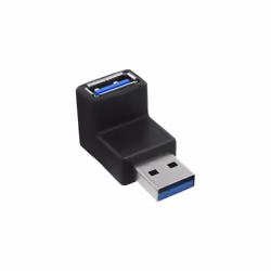InLine Adattatore USB 3.0 A maschio / A femmina, angolo, USB 3.0 A female, USB, Nero