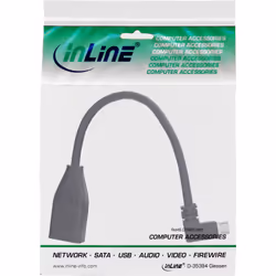 InLine OTG Adattatore Micro-USB B maschio / A femmina, angolato, cavo 0,1m