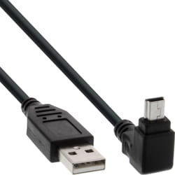 InLine Cavo USB 2.0 Mini, Am/ Mini Bm(5pol.), Angolato v/ Alto, nero, 1,5m