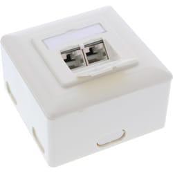 InLine Scatola prese Cat.6A, 2x RJ45 F, esterno o ad incasso, verticale, bianca