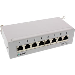 InLine Patch Panel Cat.6A, 8-porte, installazione tavolo/parete, nero RAL9005