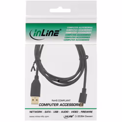 InLine Cavo USB 2.0 Micro, A maschio / Micro B maschio, dorato, nero, 3m