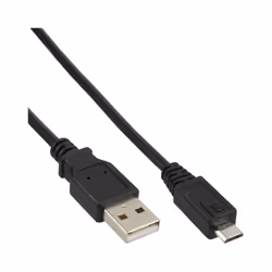 InLine Cavo USB 2.0 Micro, A maschio / Micro B maschio, nero, 5m, 5 m, USB A, Micro-USB B, USB 2.0, Maschio/Maschio, Nero