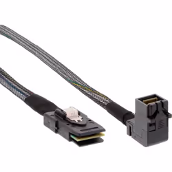 InLine Cavo Mini SAS, SFF-8643 a SFF-8087 + Sideband, 0,5m, connettore 90°, 0,5 m, SFF-8643, SFF-8087, Maschio/Maschio, Nero