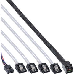 InLine Cavo Mini SAS, SFF-8643 a 4x SATA + Sideband, 1m