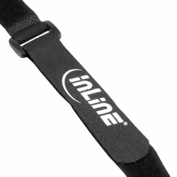 InLine Cinghie di fissaggio con chiusura a strappo, 20x200mm, nero, 10pz