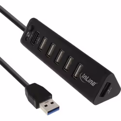InLine 4043718232369, USB 3.2 Gen 1 (3.1 Gen 1) Type-A, USB 2.0, 5000 Mbit/s, Nero, ABS sintetico, dC